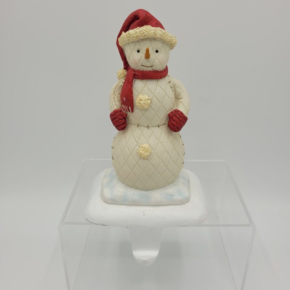 Hallmark Burrton Coldwell Windfield Quilted Snowman Christmas Stocking Hanger #4